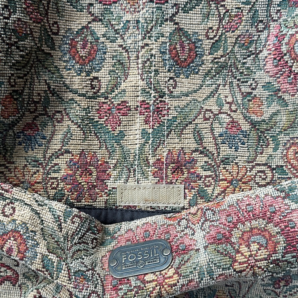 Vintage Fossil Paisley Tapestry Messenger Bag - Picture 8 of 9